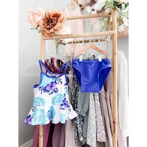 EUC Old Navy floral peplum tankini swimsuit 18-24mths